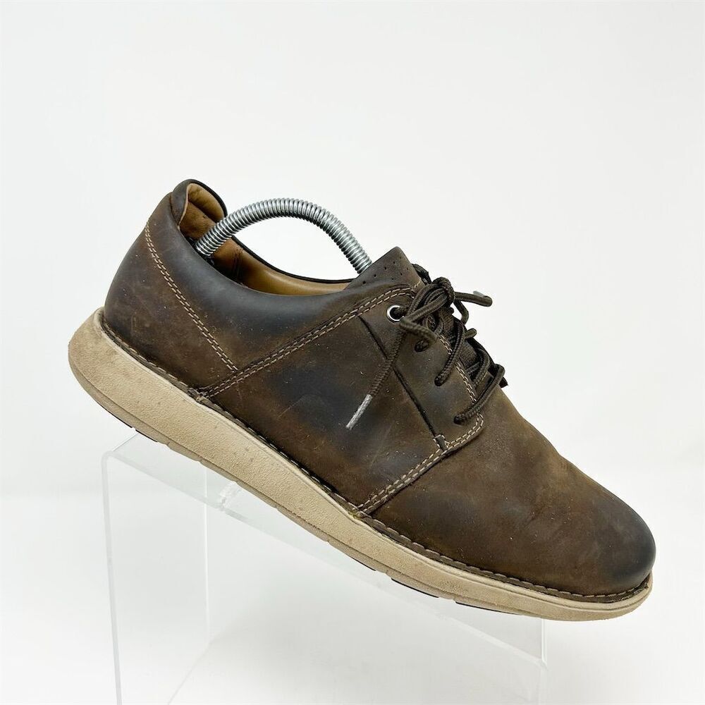 Clarks Men's Brown Leather Lace Up Casual Shoes Size 10 Comfort Quality
